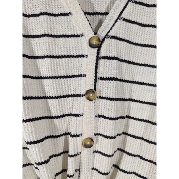 NWT‎ Lumiere Urban Outfitters Stripe Long Sleeve Waffle Knit Top Women Size S - Picture 3 of 6